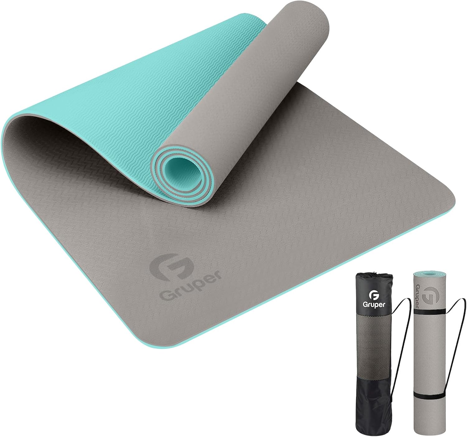 Dual-Color TPE Exercise Mat with Carrying Strap - Image 9