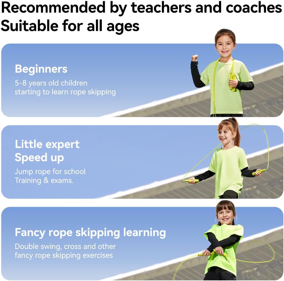 Kids Adjustable Speed Jump Rope with Silicone Handles - Image 9