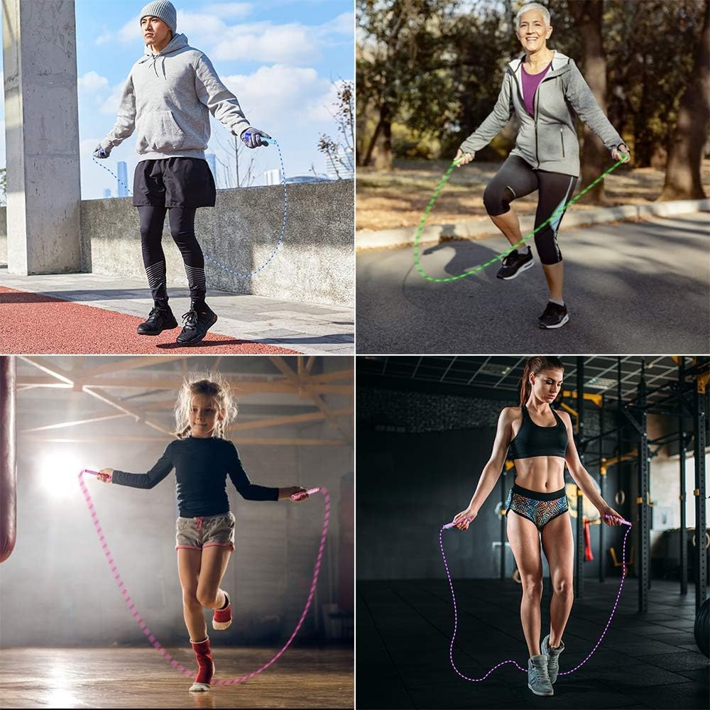 Adjustable Segmented Beaded Jump Rope for Fitness - Image 7