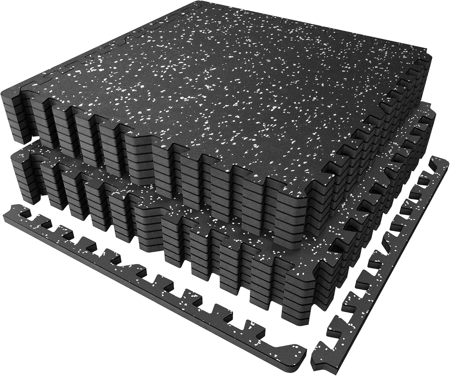 Interlocking Rubber Top Gym Floor Tiles, 0.56 Inch, 48 Sq Ft