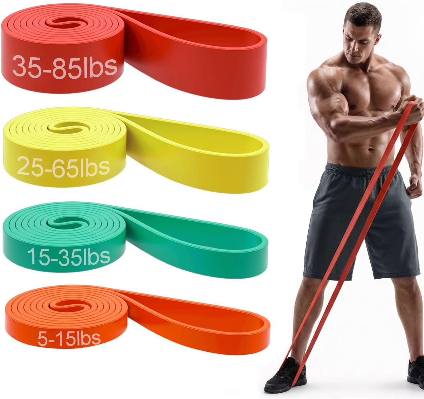 Workout Loop Resistance Bands Set, 5 Pieces - Image 8