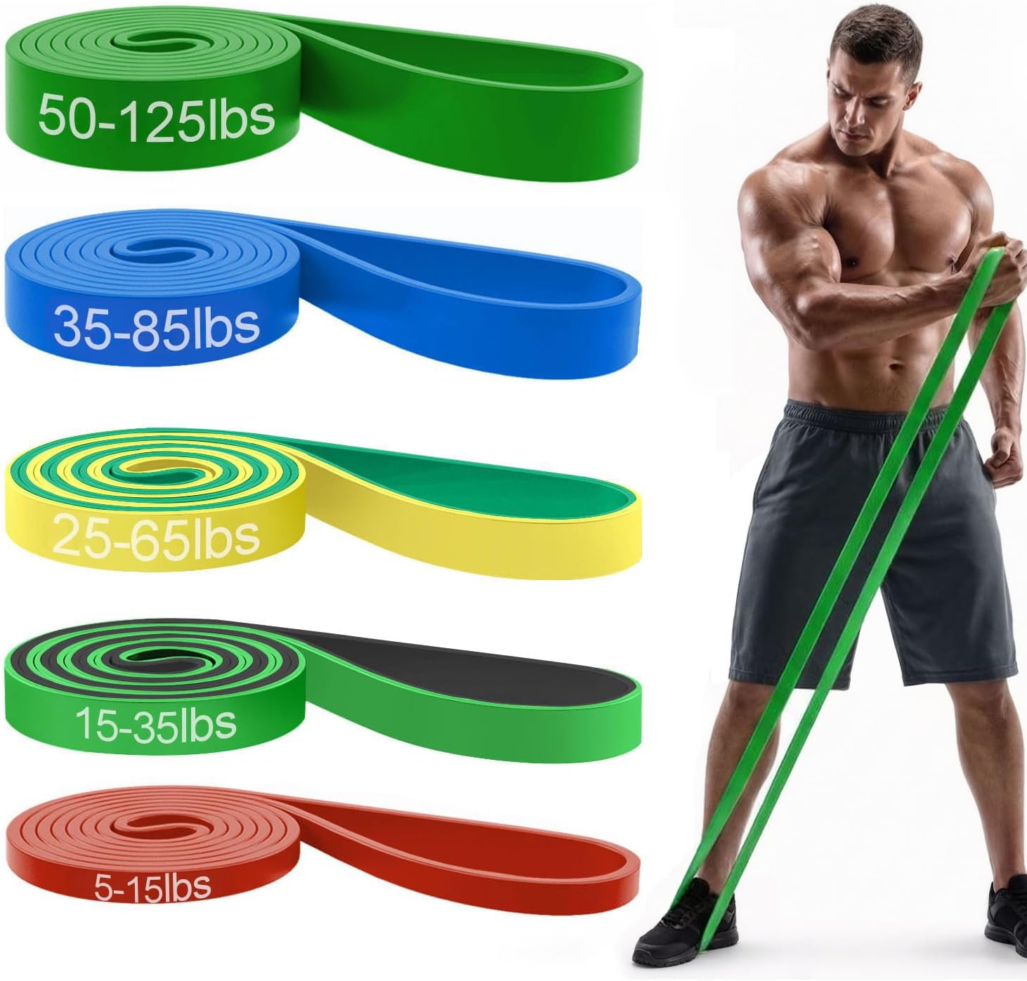 Workout Loop Resistance Bands Set, 5 Pieces - Image 13