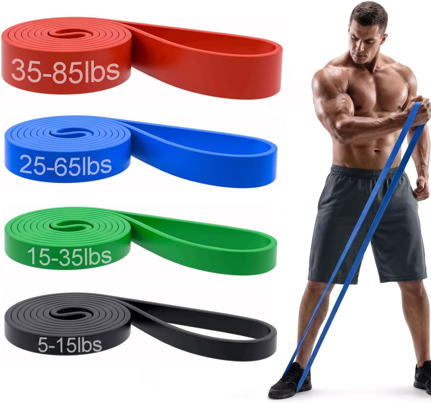 Workout Loop Resistance Bands Set, 5 Pieces - Image 23