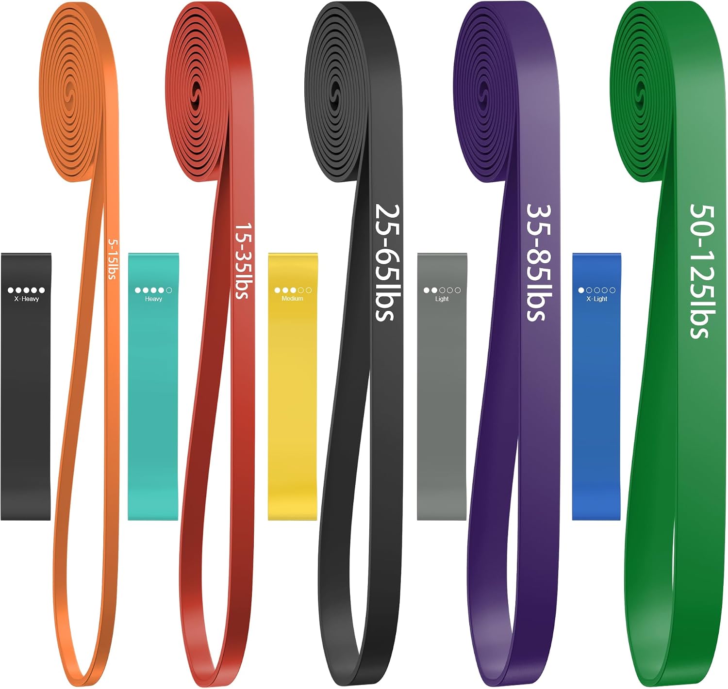 Workout Loop Resistance Bands Set, 5 Pieces - Image 9