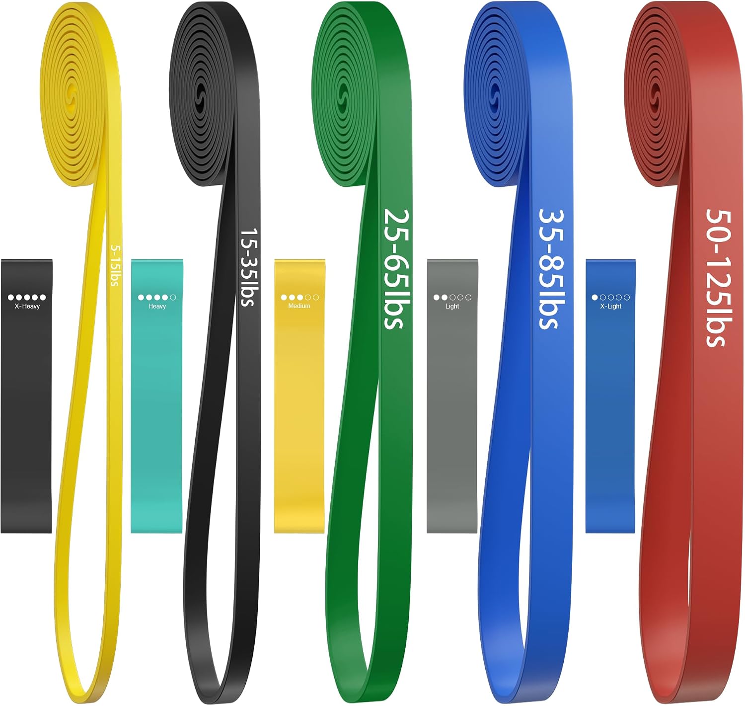 Workout Loop Resistance Bands Set, 5 Pieces - Image 17