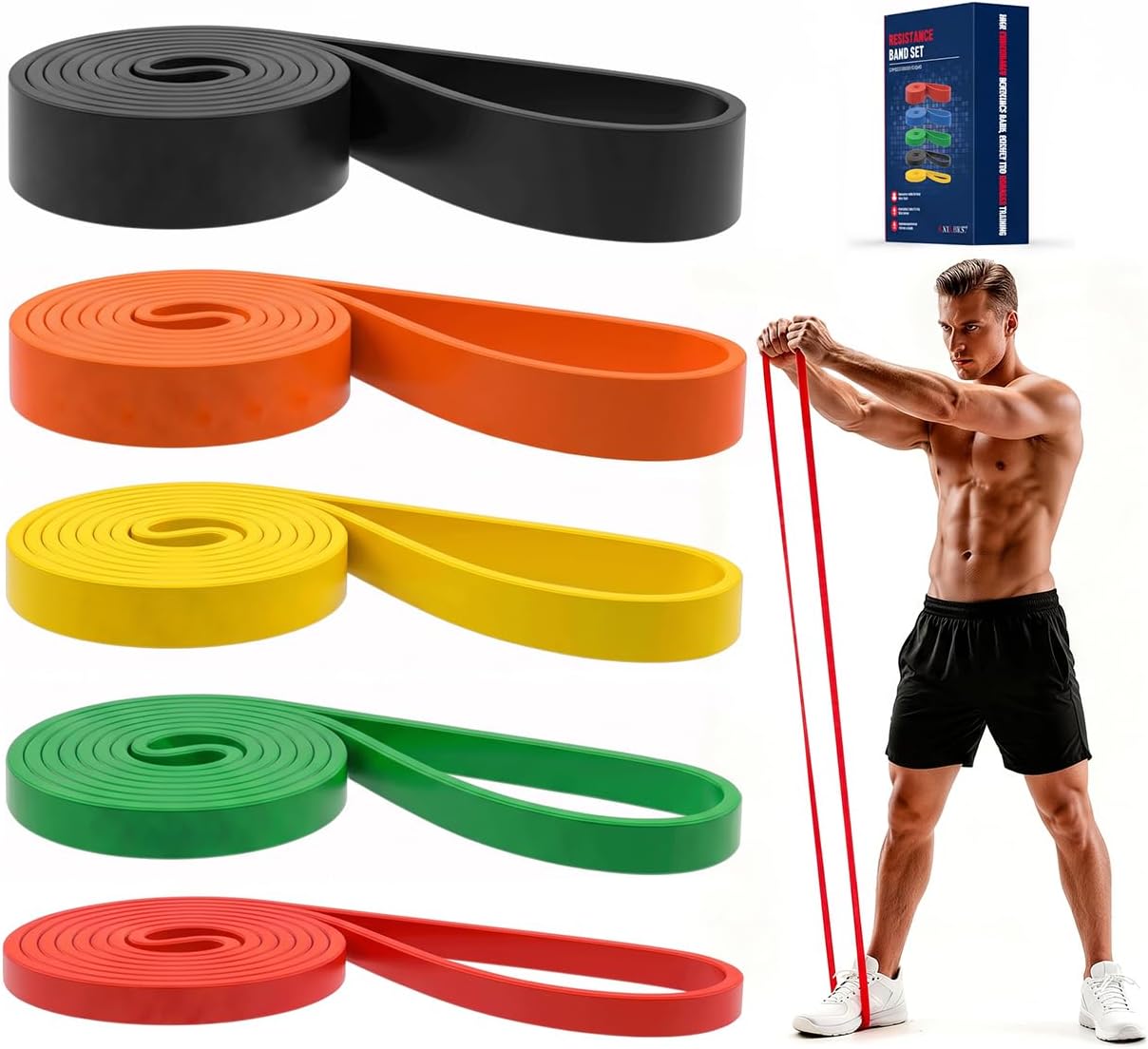 Workout Loop Resistance Bands Set, 5 Pieces - Image 12