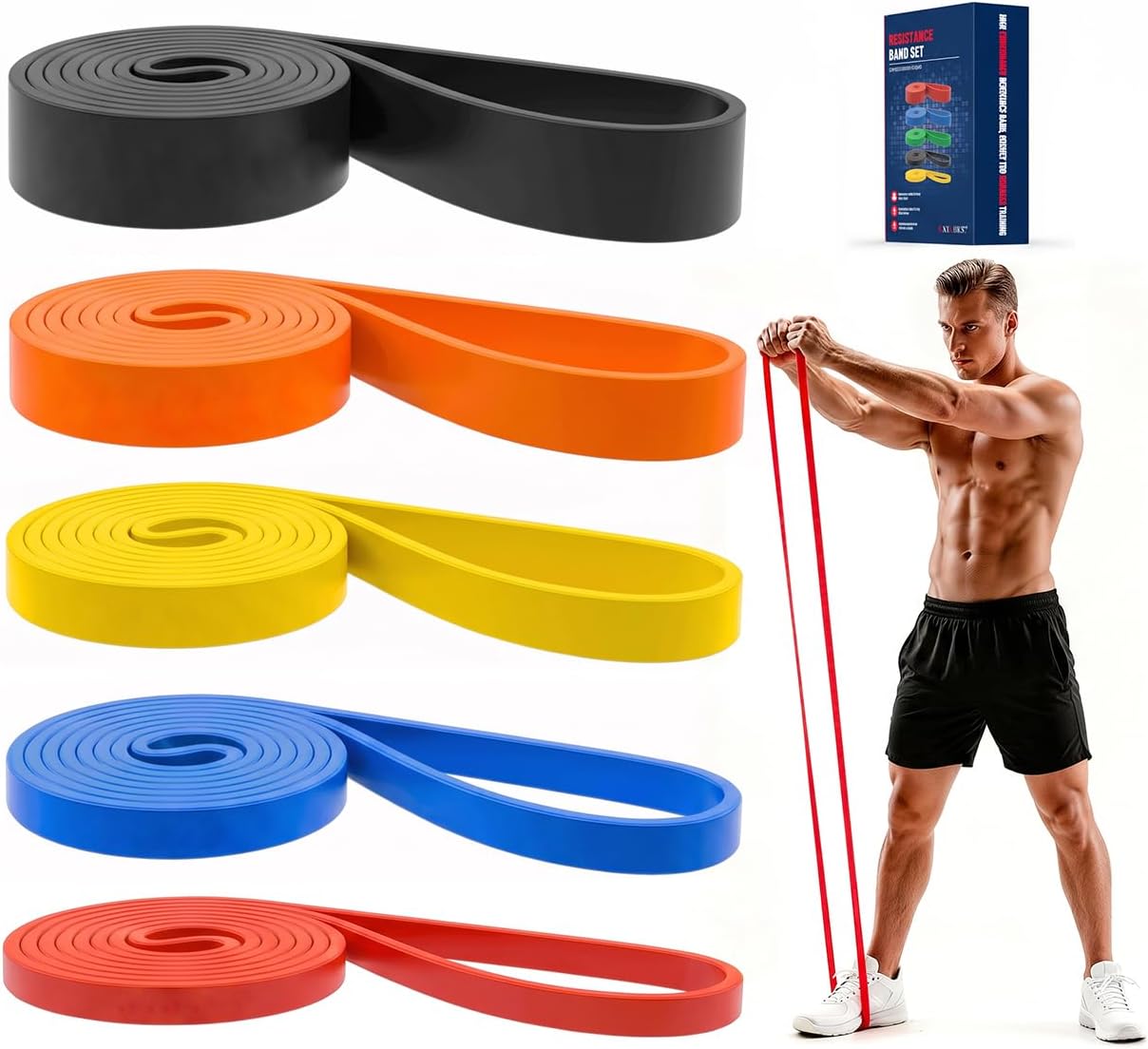 Workout Loop Resistance Bands Set, 5 Pieces - Image 22
