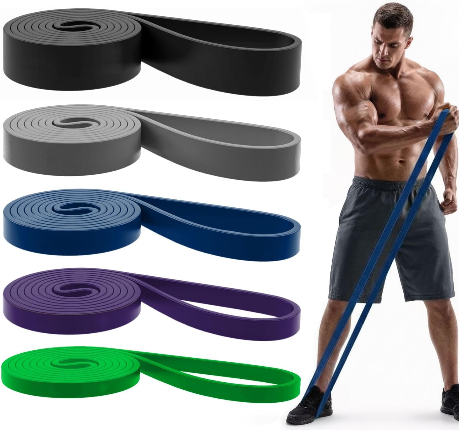 Workout Loop Resistance Bands Set, 5 Pieces - Image 11