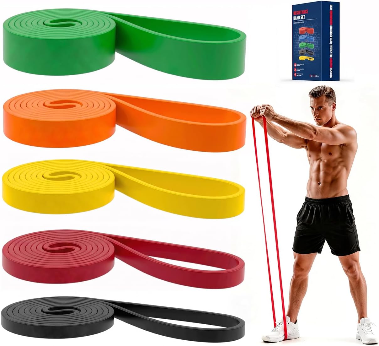 Workout Loop Resistance Bands Set, 5 Pieces - Image 20