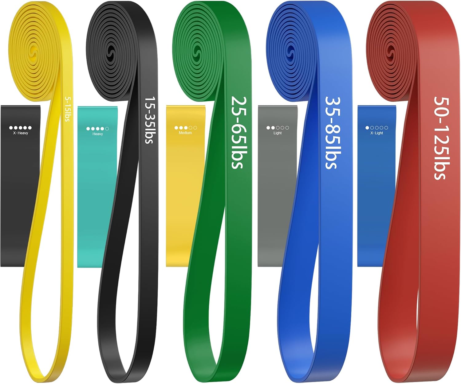 Natural Rubber Loop Resistance Bands Set, 5 Pieces - Image 8