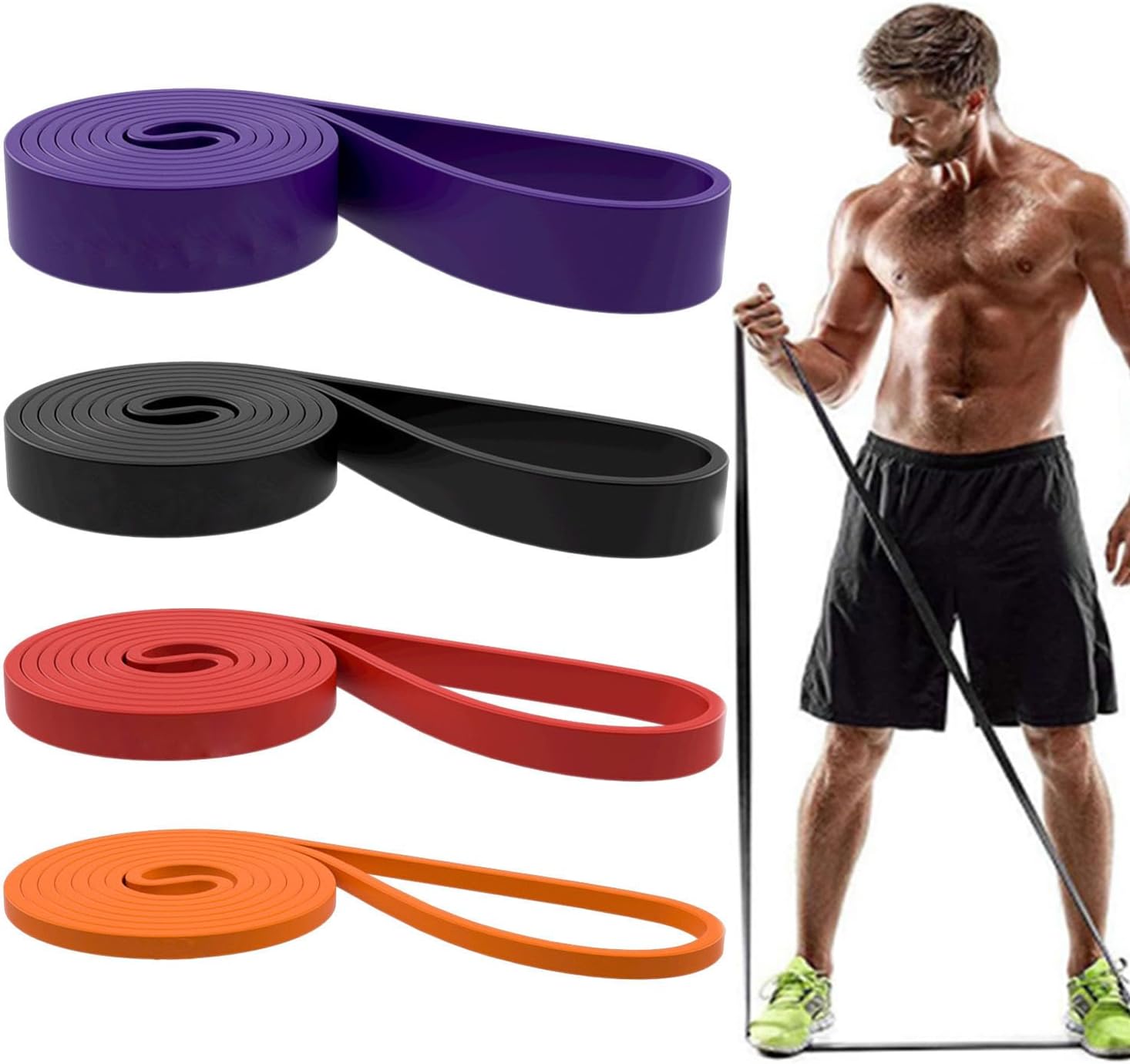 Natural Rubber Loop Resistance Bands Set, 5 Pieces - Image 11