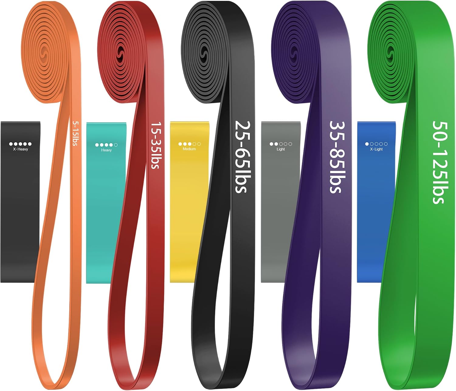 Natural Rubber Loop Resistance Bands Set, 5 Pieces - Image 13