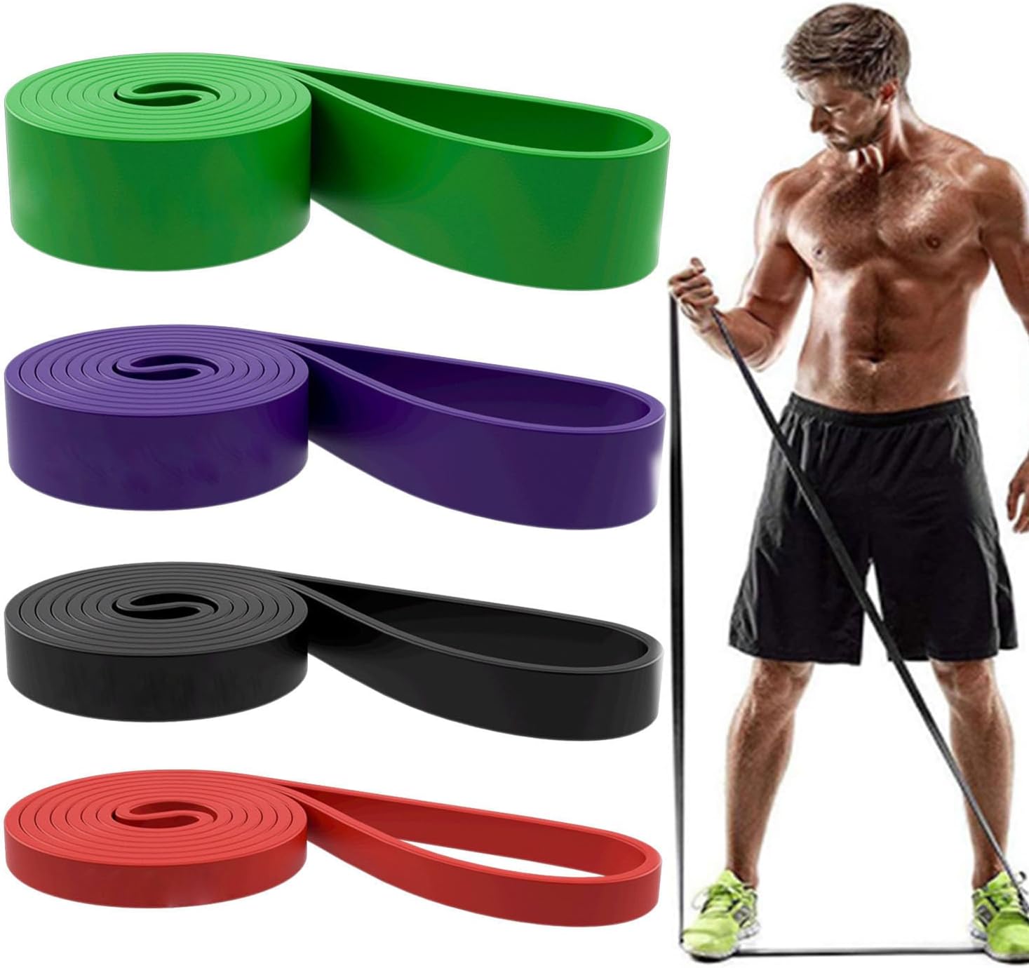 Natural Rubber Loop Resistance Bands Set, 5 Pieces - Image 7