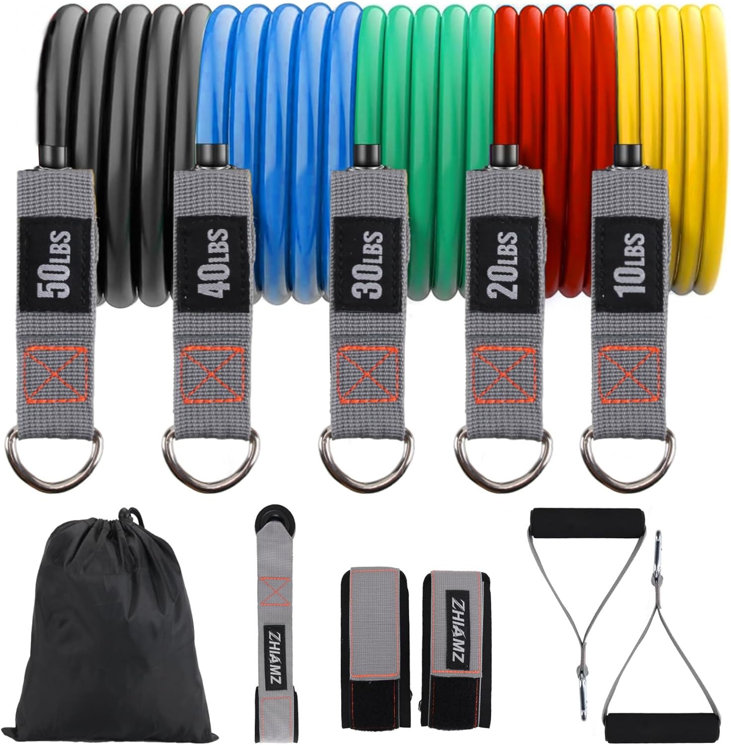 TPE Resistance Band with Foam Handles and Door Anchor - Image 8