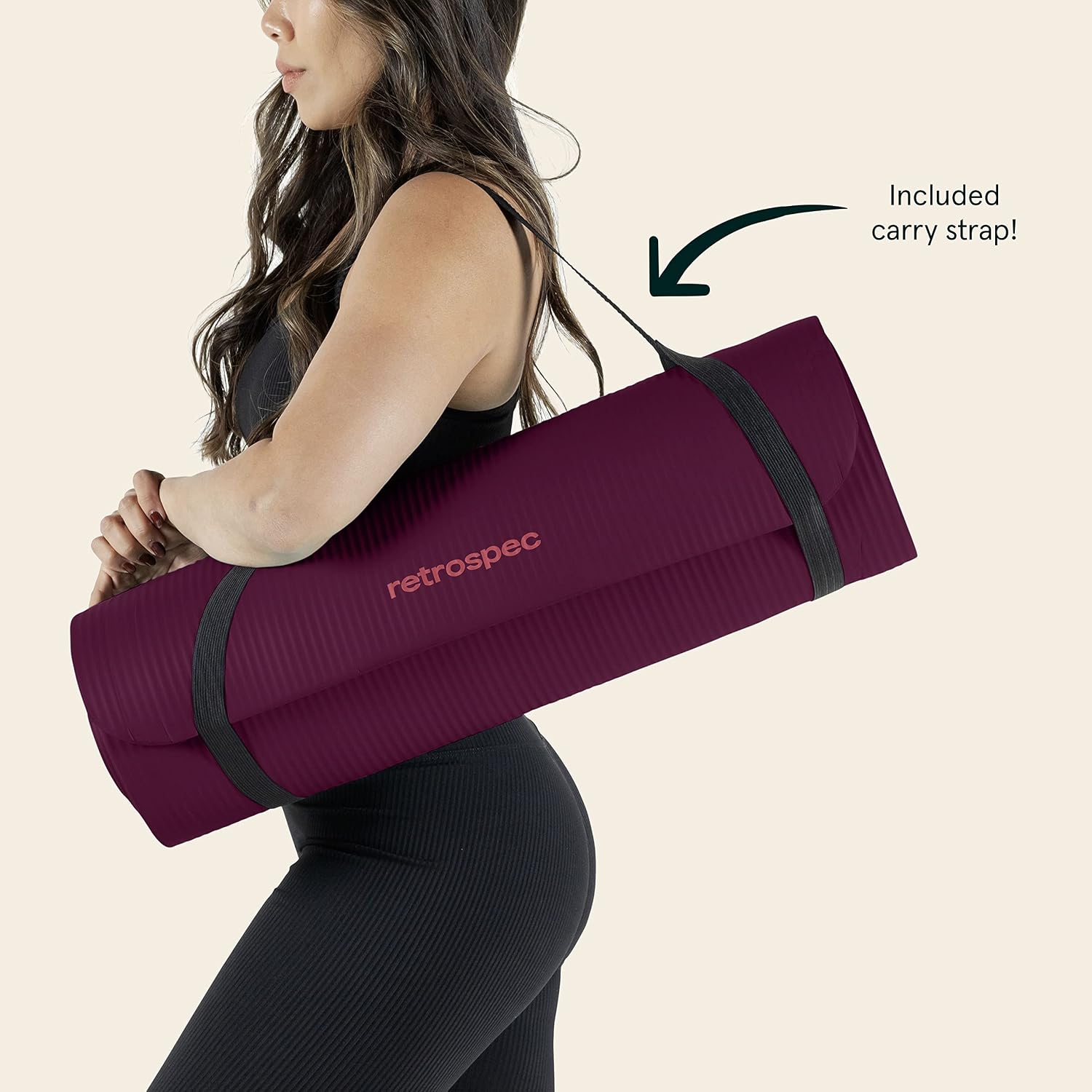 Thick Foam Exercise Mat, 1 Inch, with Nylon Carry Strap - Image 7