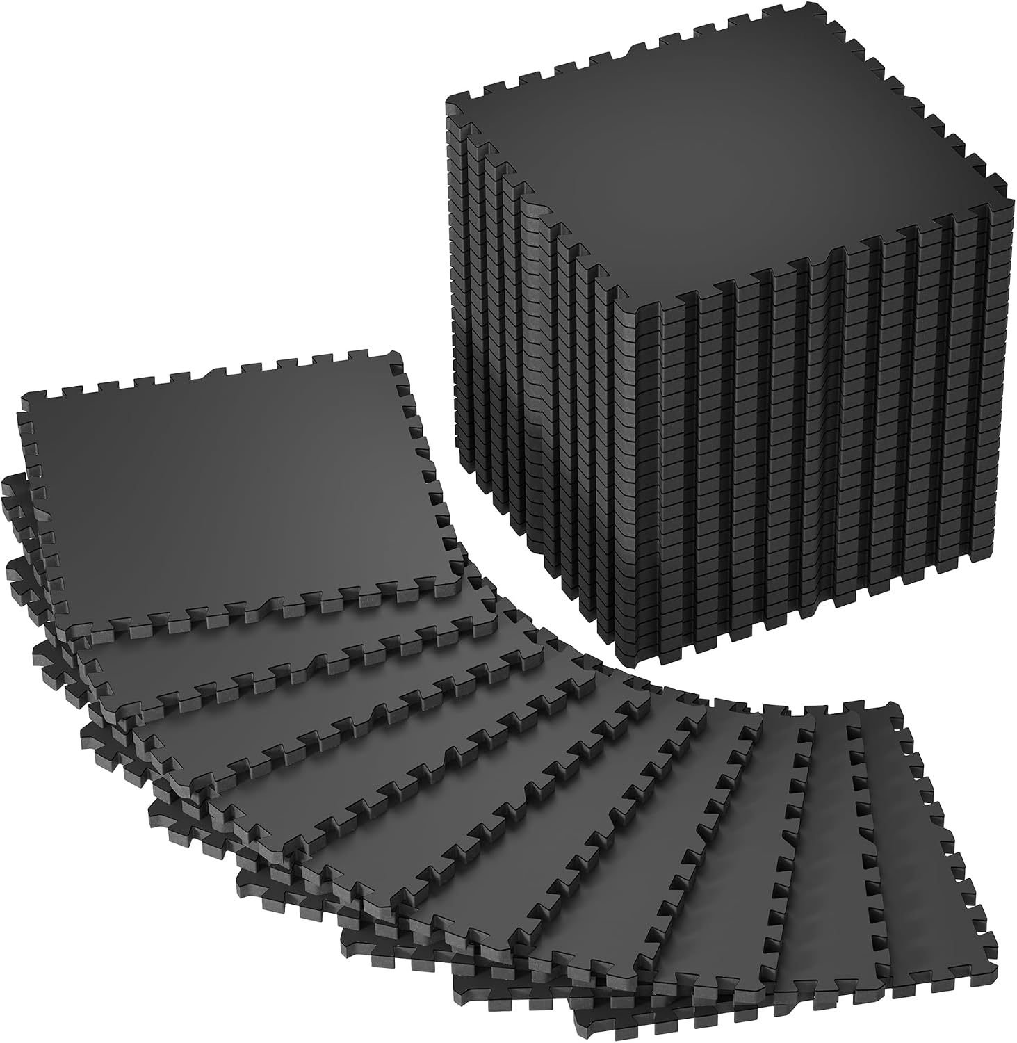 Extra-Thick Interlocking Rubber Top Gym Floor Tiles, 12 Pcs - Image 9