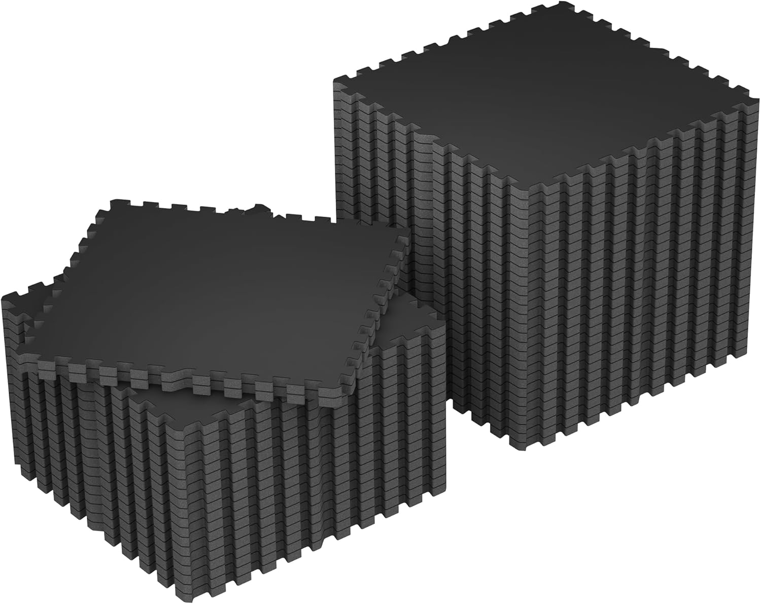 Interlocking Rubber Top Exercise Mat Tiles, 12 Pcs, Black Blue - Image 14