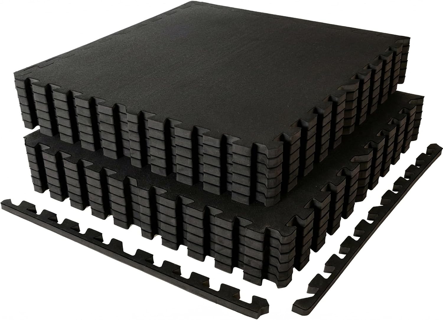 Interlocking Rubber Top Exercise Mat Tiles, 12 Pcs, Black Blue - Image 12
