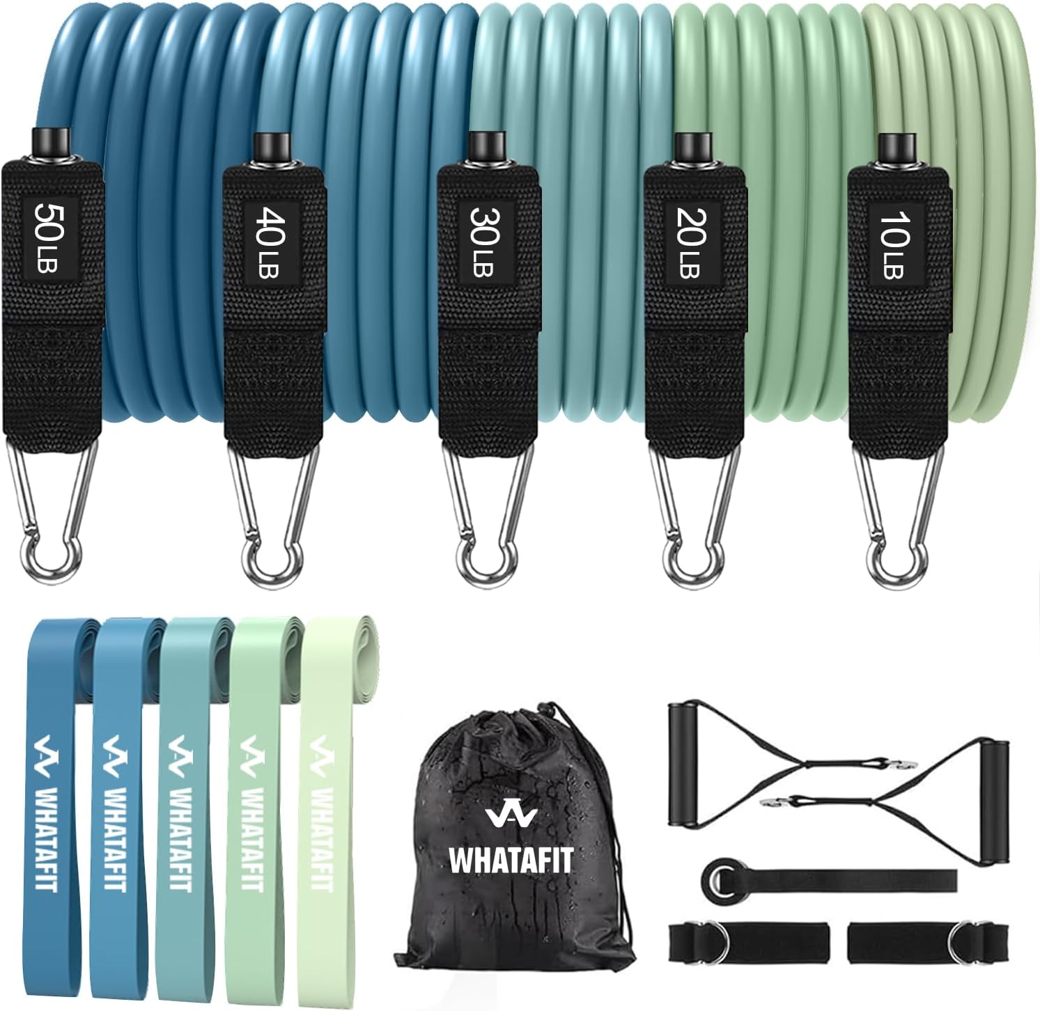 Natural Latex Resistance Bands Set with Handles and Anchor - Image 9
