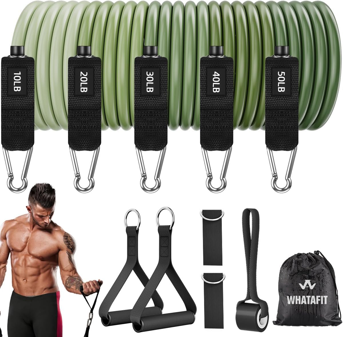 Natural Latex Resistance Bands Set with Handles and Anchor - Image 17