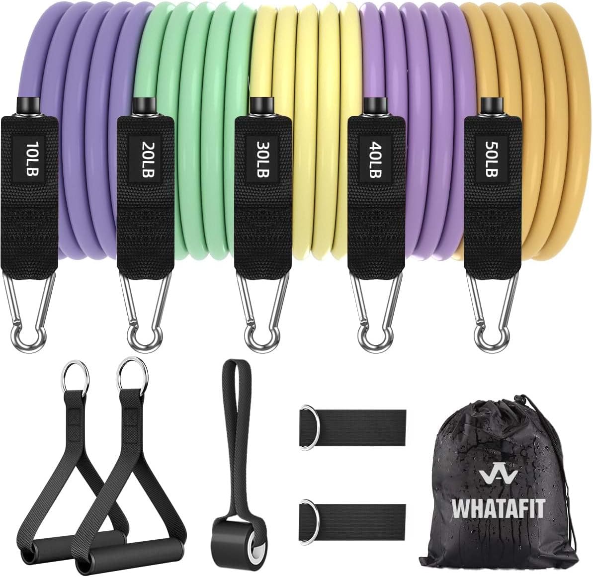 Natural Latex Resistance Bands Set with Handles and Anchor - Image 19