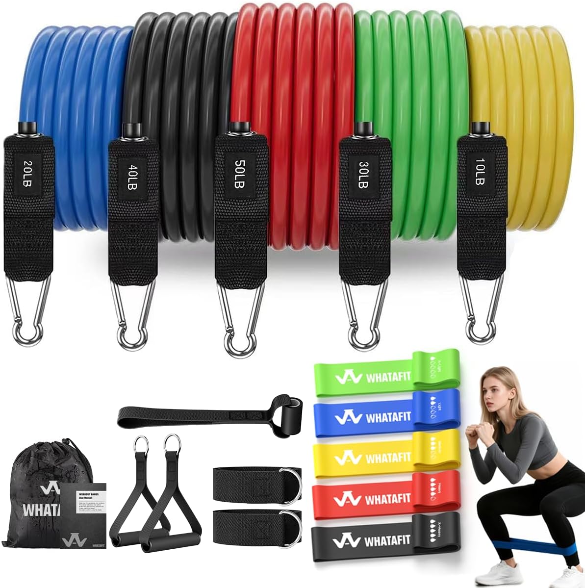 Natural Latex Resistance Bands Set with Handles and Anchor - Image 21