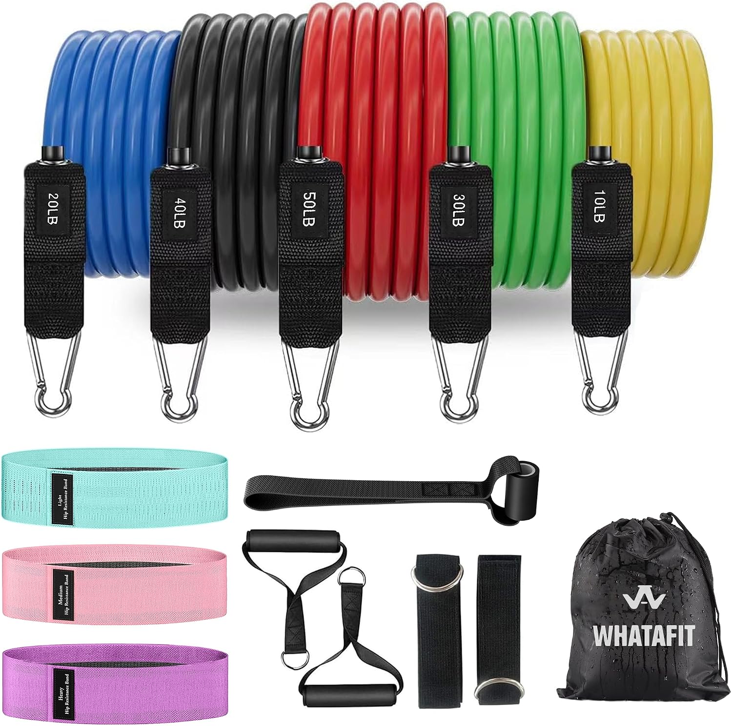 Natural Latex Resistance Bands Set with Handles and Anchor - Image 13