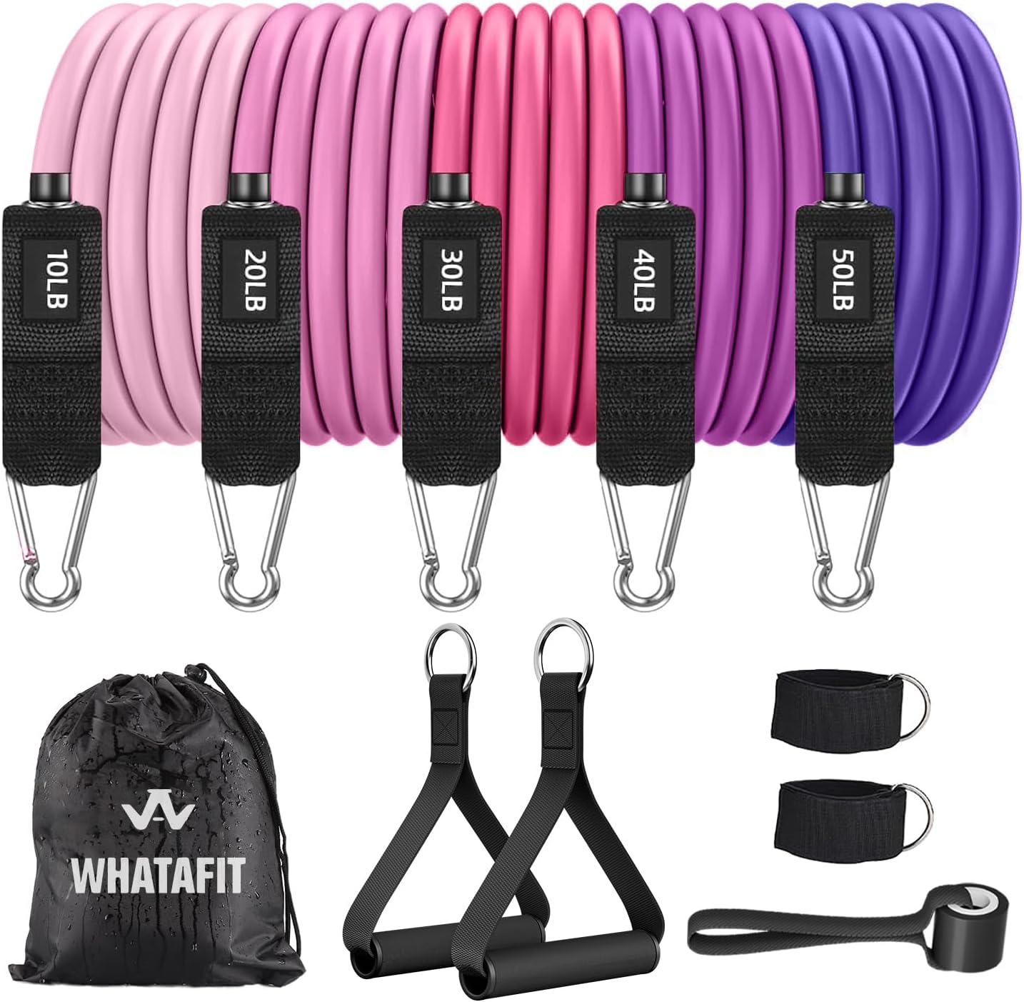 Natural Latex Resistance Bands Set with Handles and Anchor - Image 28