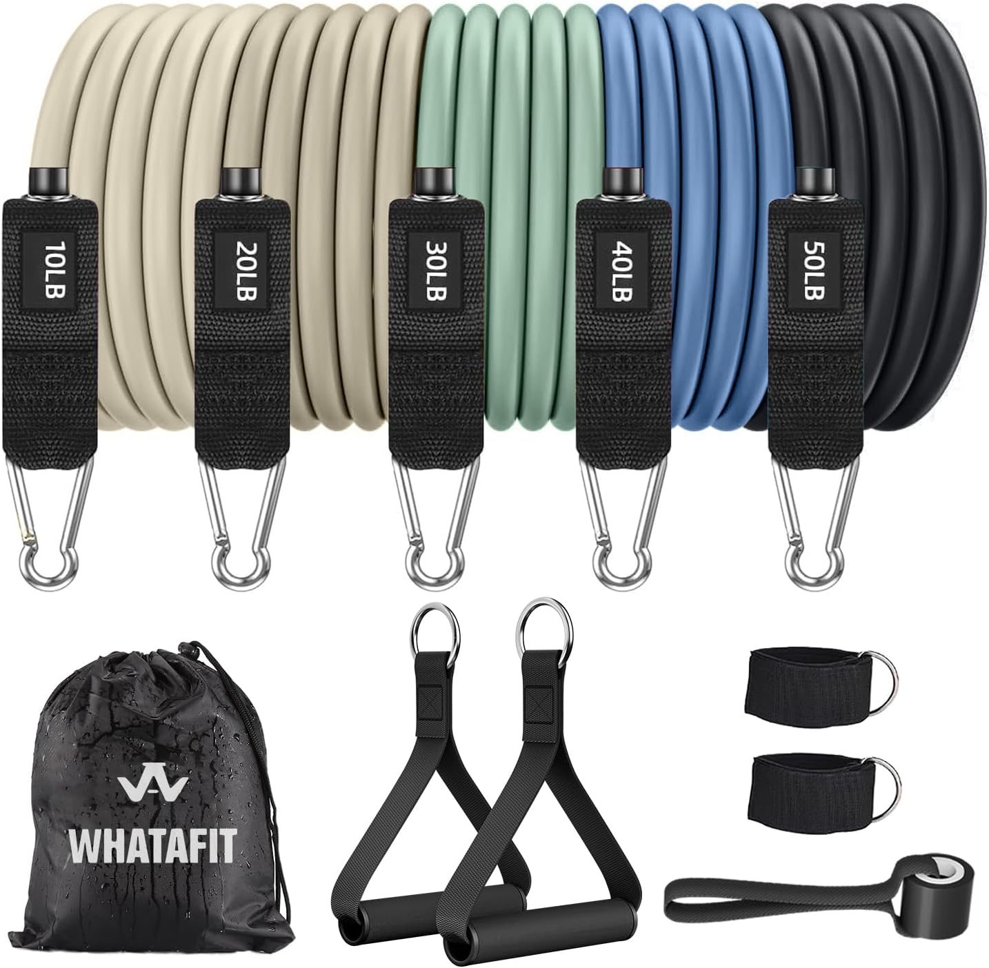 Natural Latex Resistance Bands Set with Handles and Anchor - Image 14