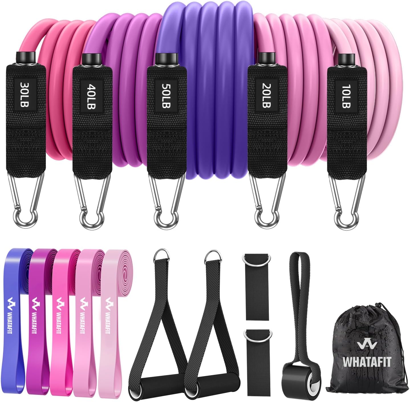 Natural Latex Resistance Bands Set with Handles and Anchor - Image 18
