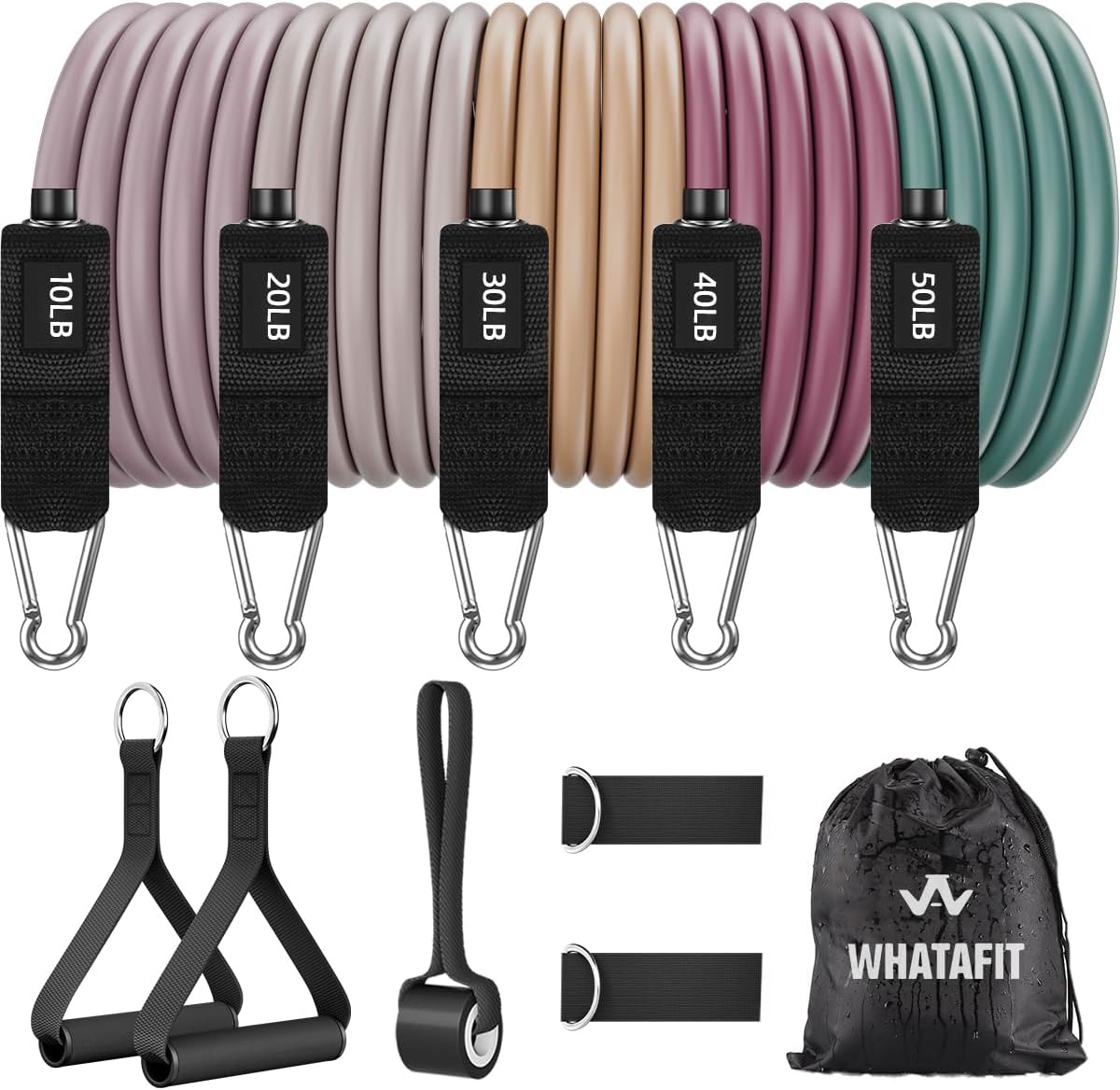 Natural Latex Resistance Bands Set with Handles and Anchor - Image 20