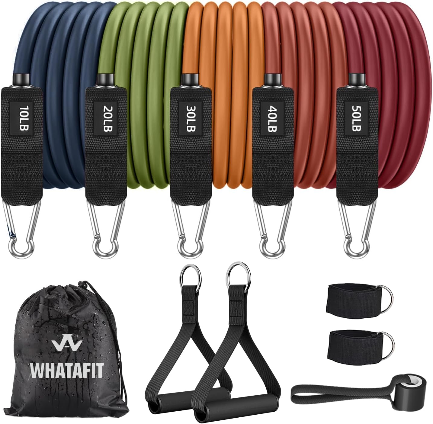 Natural Latex Resistance Bands Set with Handles and Anchor - Image 27
