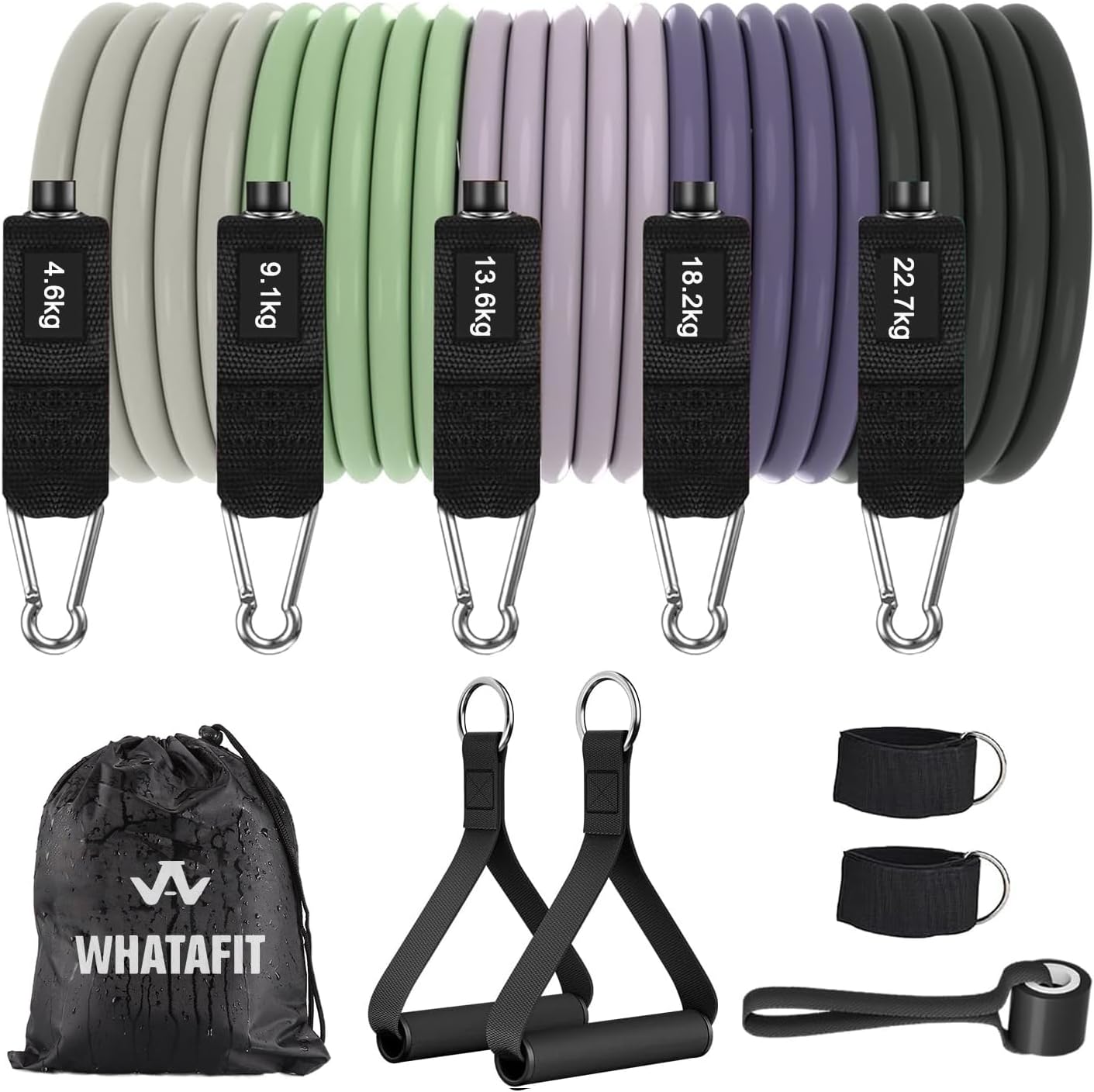 Natural Latex Resistance Bands Set with Handles and Anchor - Image 29