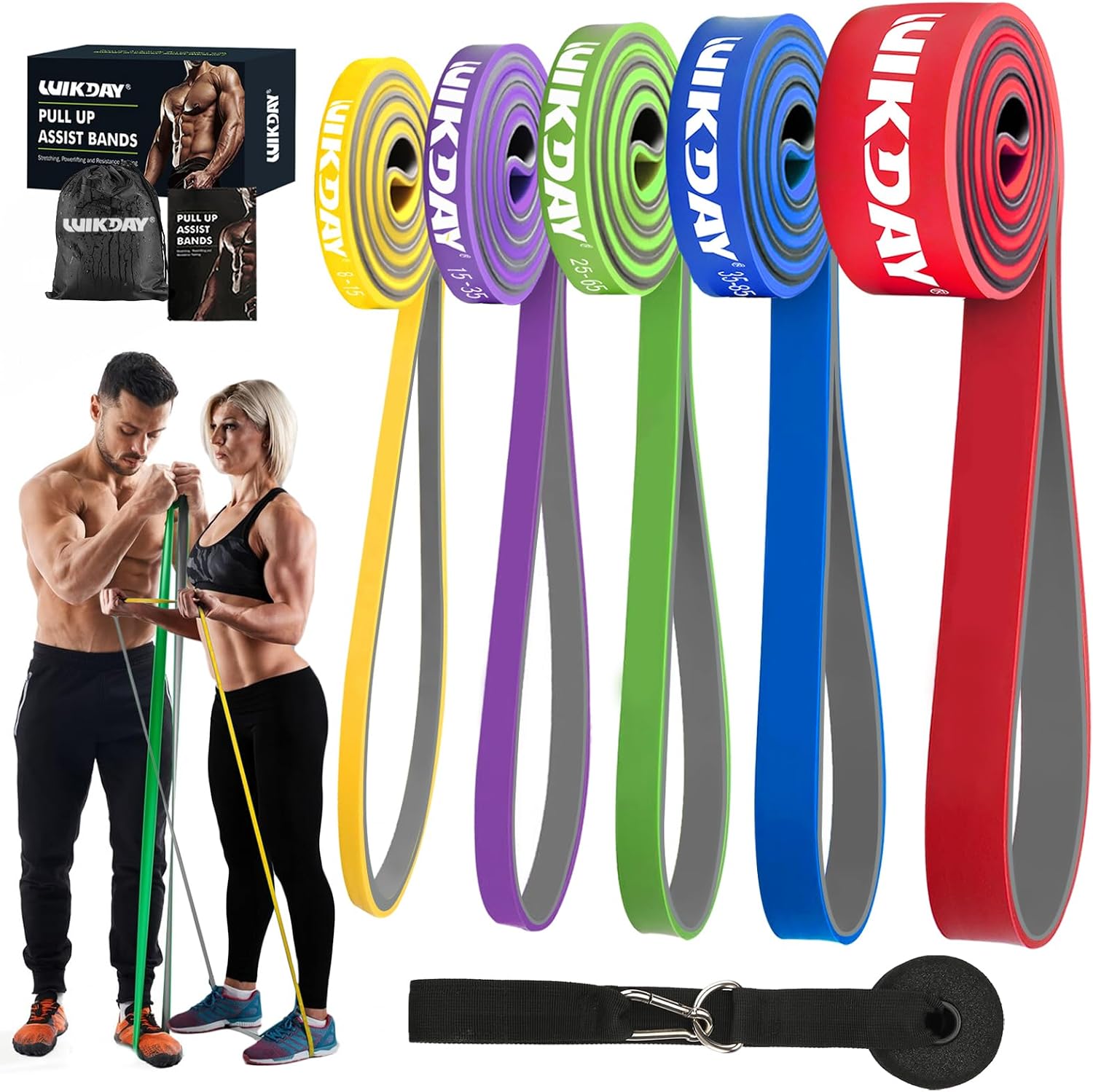 Natural Latex Resistance Bands Set with Door Anchor - Image 9